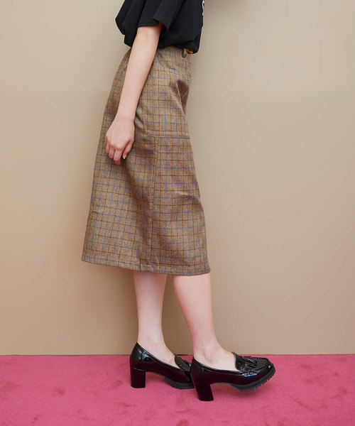 OLIVE des OLIVE（オリーブデオリーブ）の「ベルト付きポケットタイトスカート（スカート・レディース・キャメル/パープル/ブラック・FREE）」の4枚目の写真