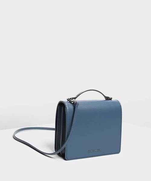 CHARLES & KEITH（チャールズ & キース）の「メタルアクセントフロントフラップバッグ / Metal Accent Front Flap Bag（ハンドバッグ・レディース・ブラック/ブルー/グリーン・S）」の15枚目の写真