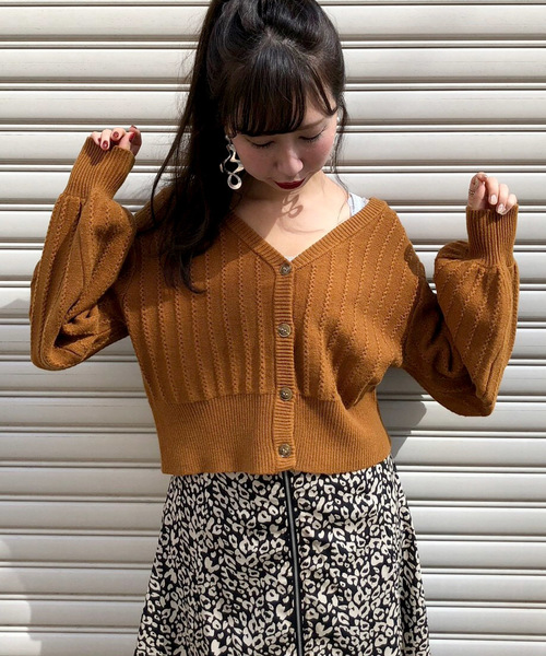 archives(アルシーヴ)の「透かし柄2WAYカーディガン(ニット/セーター・レディース・ブラック/ベージュ/オフホワイト/マスタード/アイボリー/ブラウン・MEDIUM)」の6枚目の写真