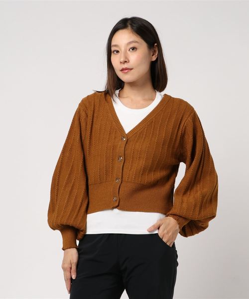 archives(アルシーヴ)の「透かし柄2WAYカーディガン(ニット/セーター・レディース・ブラック/ベージュ/オフホワイト/マスタード/アイボリー/ブラウン・MEDIUM)」の14枚目の写真