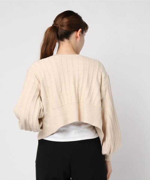 archives(アルシーヴ)の「透かし柄2WAYカーディガン(ニット/セーター・レディース・ブラック/ベージュ/オフホワイト/マスタード/アイボリー/ブラウン・MEDIUM)」の9枚目の写真