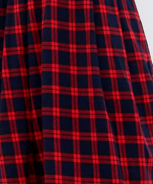 n'ee-ne（ネーネ）の「カットソー×レッドチェックスカートドッキングワンピ（ワンピース・レディース・レッド系その他・LL/M/L）」の8枚目の写真