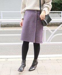 Wフェイスリバーシブルミニ丈スカート◆