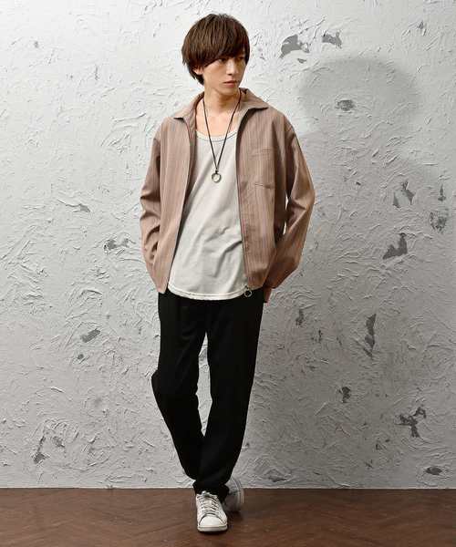 MinoriTY（マイノリティ）の「リングZIPブリティッシュストライプシャツ レトロストライプ（シャツ/ブラウス・メンズ・ブラウン/グレー・M/L）」の4枚目の写真