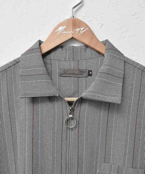 MinoriTY（マイノリティ）の「リングZIPブリティッシュストライプシャツ レトロストライプ（シャツ/ブラウス・メンズ・ブラウン/グレー・M/L）」の9枚目の写真