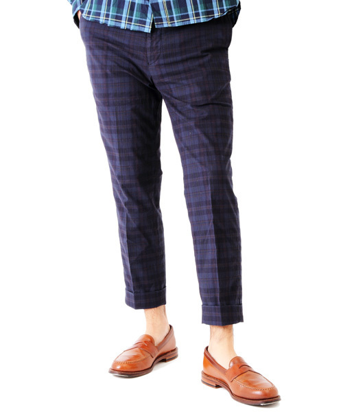 BEAMS PLUS（ビームスプラス）の「○BEAMS PLUS / ダークプラッズ 8/10パンツ（その他パンツ・メンズ・ライトブラウン/ネイビー・X-LARGE/MEDIUM/SMALL/LARGE）」の2枚目の写真