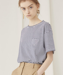 【MUVEIL】ハートパッチゆるTシャツ MW91UTS012