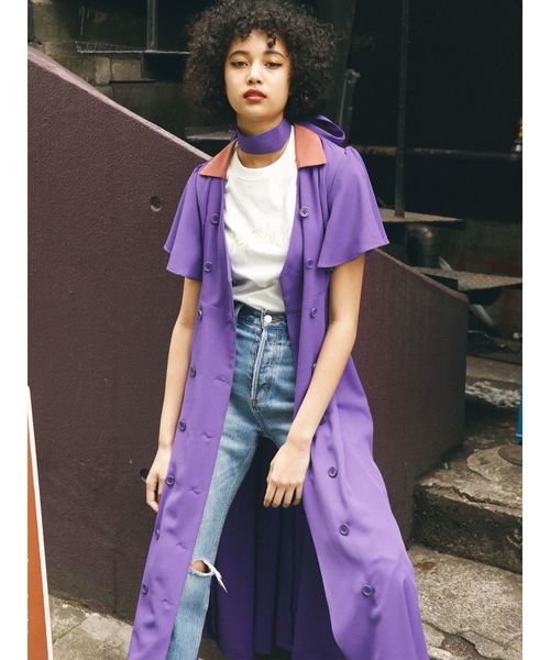 jouetie(ジュエティ)の「ノーカラーダブルボタンワンピース(ワンピース・レディース・ブラック/パープル/ピンク・MEDIUM)」の21枚目の写真