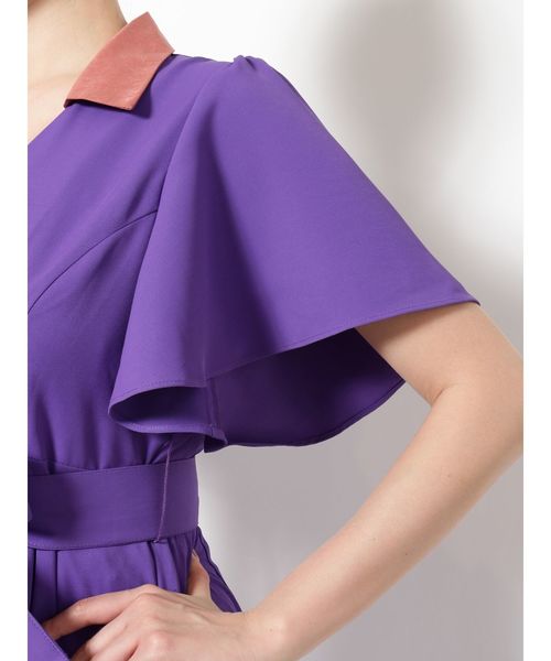 jouetie(ジュエティ)の「ノーカラーダブルボタンワンピース(ワンピース・レディース・ブラック/パープル/ピンク・MEDIUM)」の4枚目の写真