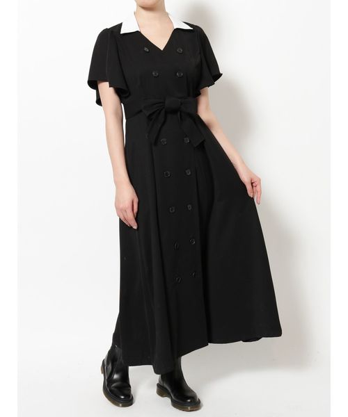 jouetie(ジュエティ)の「ノーカラーダブルボタンワンピース(ワンピース・レディース・ブラック/パープル/ピンク・MEDIUM)」の13枚目の写真