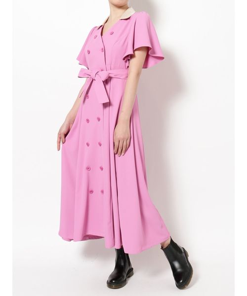 jouetie(ジュエティ)の「ノーカラーダブルボタンワンピース(ワンピース・レディース・ブラック/パープル/ピンク・MEDIUM)」の14枚目の写真