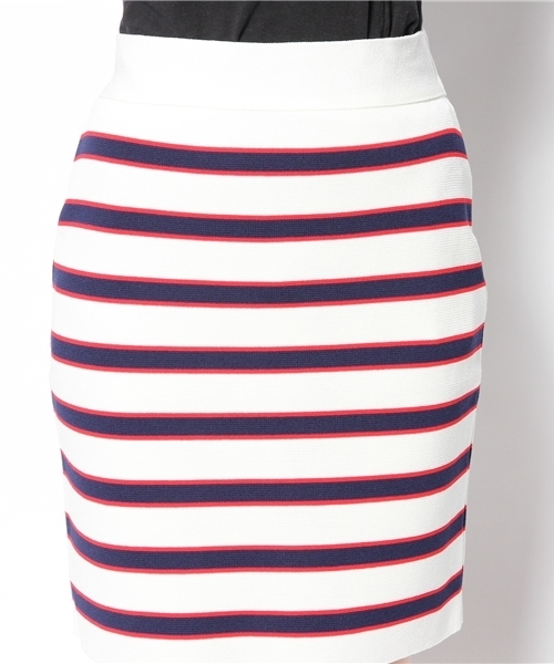 Khaju（カージュ）の「★★Khaju:マルチボーダー リブ スカート（スカート・レディース・ホワイト/ライトグレー・ONE SIZE）」の7枚目の写真