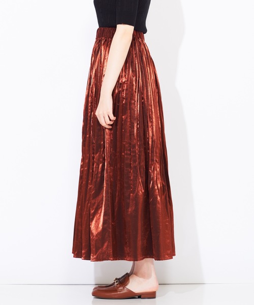 WEGO(ウィゴー)の「WEGO/サテンワッシャープリーツマキシスカート(スカート・レディース・ブラウン/ブラック・FREE)」の10枚目の写真