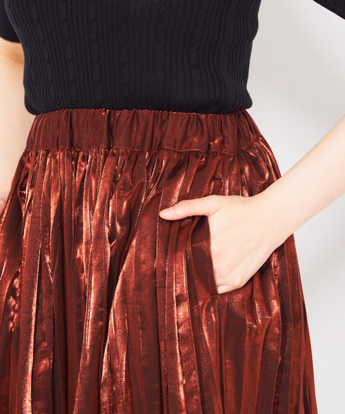 WEGO(ウィゴー)の「WEGO/サテンワッシャープリーツマキシスカート(スカート・レディース・ブラウン/ブラック・FREE)」の12枚目の写真