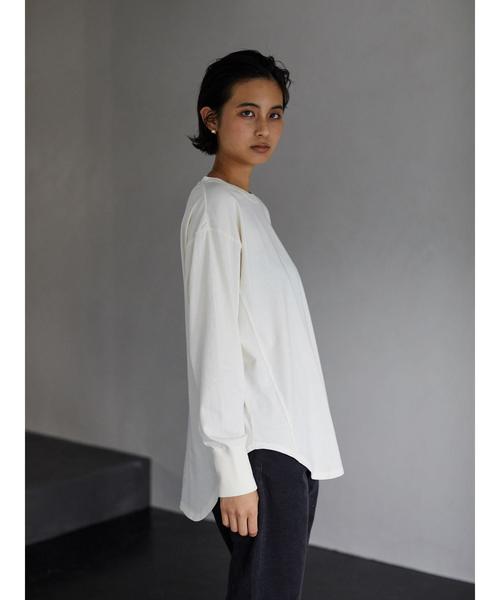 CRAFT STANDARD BOUTIQUE（クラフトスタンダードブティック）の「裾ラウンドピグメントカットプルオーバー〇（Tシャツ/カットソー・レディース・ベージュ/ネイビー/オフホワイト/マスタード・M/L）」の13枚目の写真