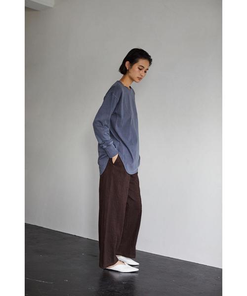 CRAFT STANDARD BOUTIQUE（クラフトスタンダードブティック）の「裾ラウンドピグメントカットプルオーバー〇（Tシャツ/カットソー・レディース・ベージュ/ネイビー/オフホワイト/マスタード・M/L）」の17枚目の写真