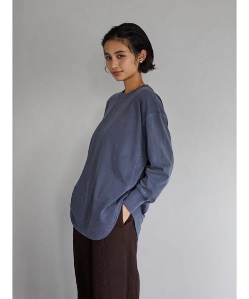 CRAFT STANDARD BOUTIQUE（クラフトスタンダードブティック）の「裾ラウンドピグメントカットプルオーバー〇（Tシャツ/カットソー・レディース・ベージュ/ネイビー/オフホワイト/マスタード・M/L）」の3枚目の写真