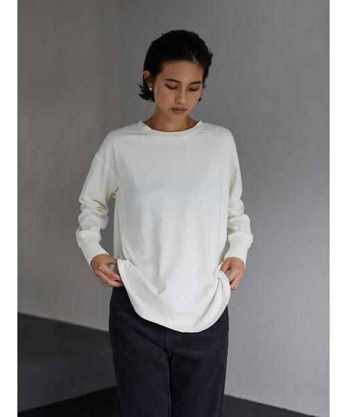 CRAFT STANDARD BOUTIQUE（クラフトスタンダードブティック）の「裾ラウンドピグメントカットプルオーバー〇（Tシャツ/カットソー・レディース・ベージュ/ネイビー/オフホワイト/マスタード・M/L）」の2枚目の写真