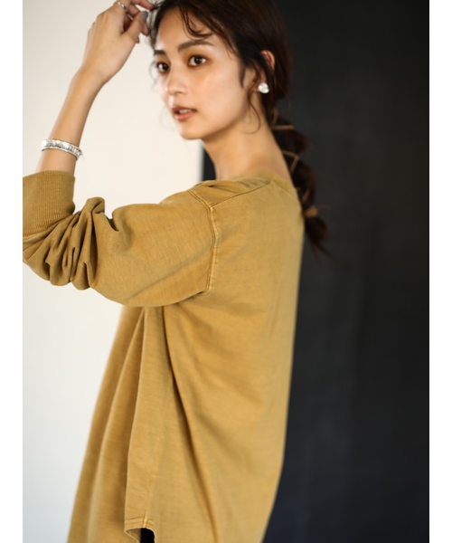 CRAFT STANDARD BOUTIQUE（クラフトスタンダードブティック）の「裾ラウンドピグメントカットプルオーバー〇（Tシャツ/カットソー・レディース・ベージュ/ネイビー/オフホワイト/マスタード・M/L）」の4枚目の写真