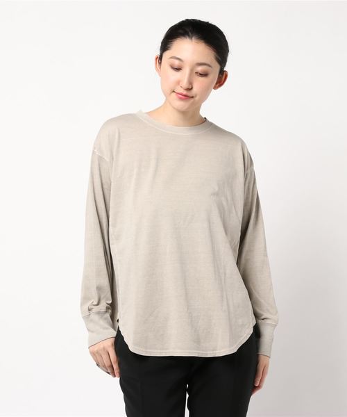 CRAFT STANDARD BOUTIQUE（クラフトスタンダードブティック）の「裾ラウンドピグメントカットプルオーバー〇（Tシャツ/カットソー・レディース・ベージュ/ネイビー/オフホワイト/マスタード・M/L）」の11枚目の写真