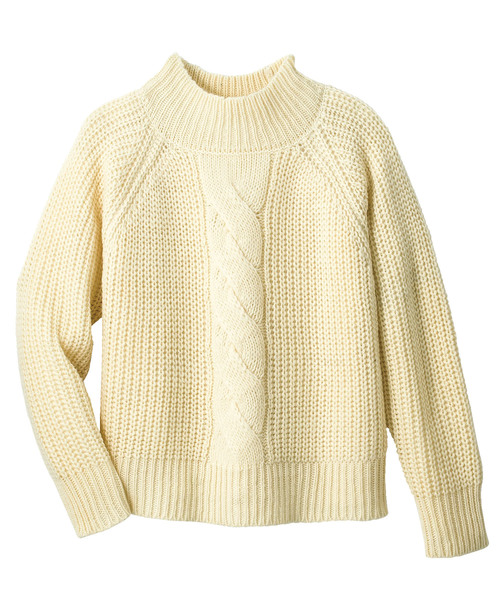 GeeRA(ジーラ)の「ローゲージケーブルデザインニット(ニット/セーター・レディース・レッド/アイボリー・MEDIUM/LARGE/X-LARGE)」の7枚目の写真