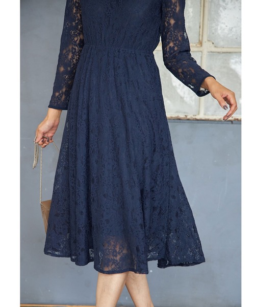 ワンピース レースフィットアンドフレアワンピース ワンピース Nostalgia アンドドットノスタルジア のファッション