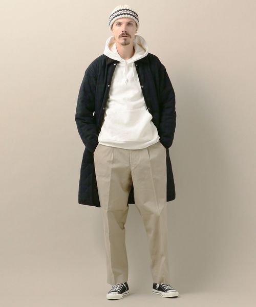 SHIPS（シップス）の「SU: ビッグシルエット キルティング ロングコート チェック（ステンカラーコート・メンズ・グリーン/ダークグレー・SMALL/MEDIUM/LARGE）」の8枚目の写真