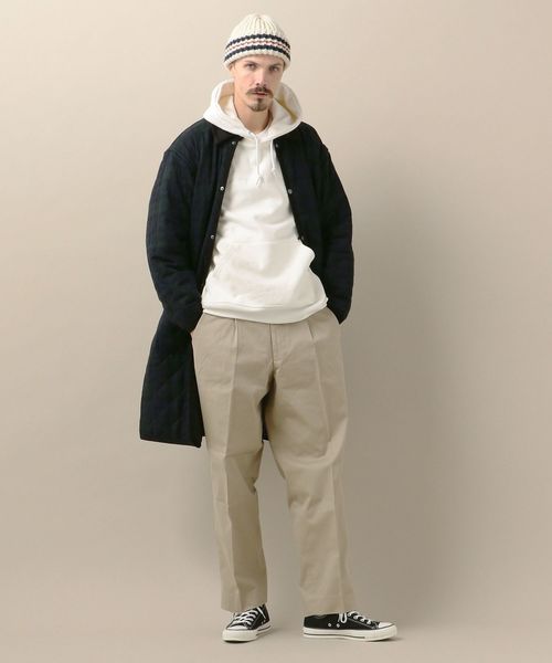 SHIPS（シップス）の「SU: ビッグシルエット キルティング ロングコート チェック（ステンカラーコート・メンズ・グリーン/ダークグレー・SMALL/MEDIUM/LARGE）」の11枚目の写真