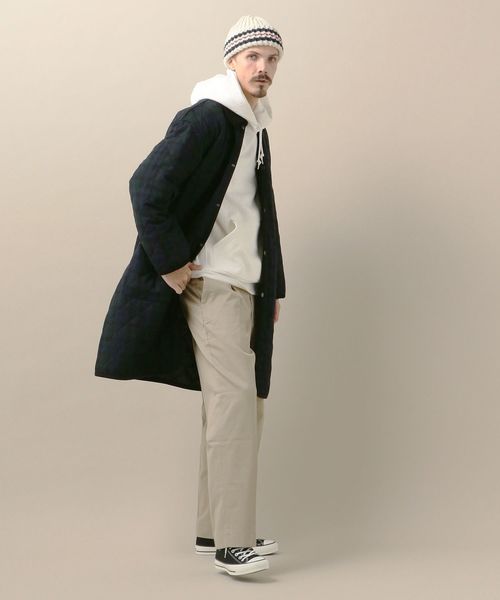 SHIPS（シップス）の「SU: ビッグシルエット キルティング ロングコート チェック（ステンカラーコート・メンズ・グリーン/ダークグレー・SMALL/MEDIUM/LARGE）」の12枚目の写真