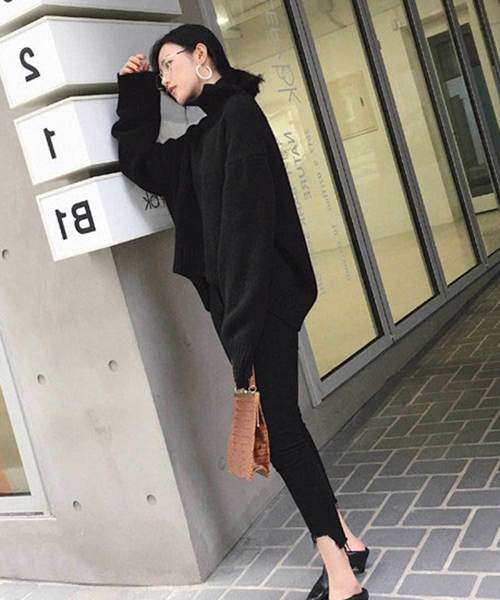 MANGROVE(マングローブ)の「【MANGROVE SELECT】ボリュームハイネックプルオーバーニット(ニット/セーター・レディース・ブラック/ベージュ/ブラウン/ブルー・FREE)」の7枚目の写真