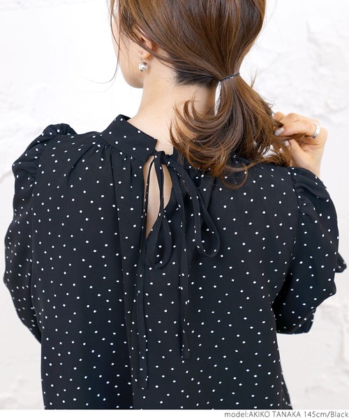 スクエアドットバックリボンブラウス（シャツ/ブラウス）｜coca（coca