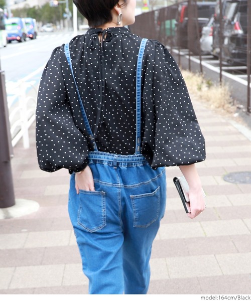 coca（coca）（コカ）の「スクエアドットバックリボンブラウス（シャツ/ブラウス・レディース・ブラック・ONE SIZE）」の6枚目の写真