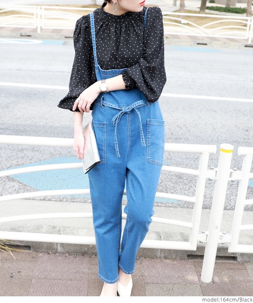 coca（coca）（コカ）の「スクエアドットバックリボンブラウス（シャツ/ブラウス・レディース・ブラック・ONE SIZE）」の4枚目の写真