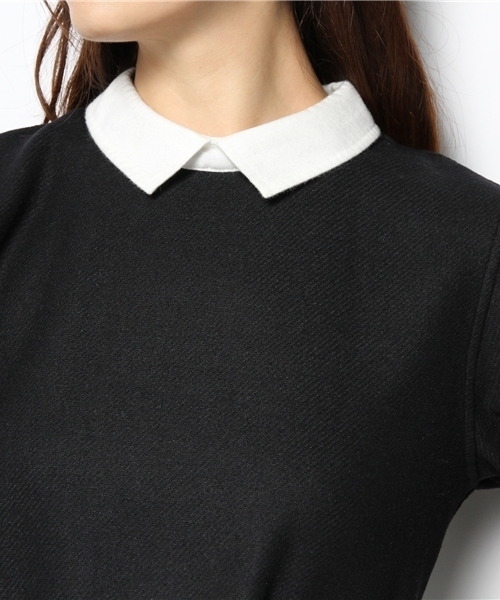 BEAMS BOY（ビームスボーイ）の「BEAMS BOY / 後ろボタン クレリック ワンピース（ワンピース・レディース・チャコールグレー/ブラック・ONE SIZE）」の7枚目の写真