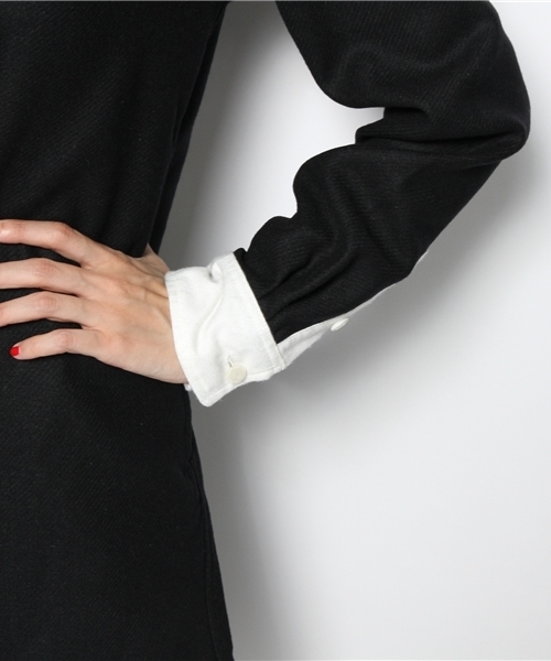 BEAMS BOY（ビームスボーイ）の「BEAMS BOY / 後ろボタン クレリック ワンピース（ワンピース・レディース・チャコールグレー/ブラック・ONE SIZE）」の8枚目の写真