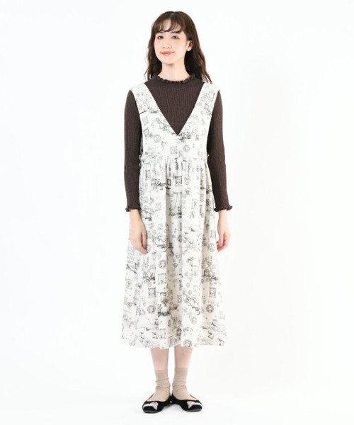 franche lippee リッペマンション ジャンスカ 新品フランシュリッペリッペマンション柄ジャンバースカート