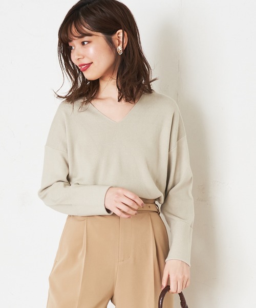 natural couture(ナチュラルクチュール)の「大人のきれいめVニット(ニット/セーター・レディース・アイボリー/ミント/オレンジ/ライトベージュ・FREE)」の17枚目の写真