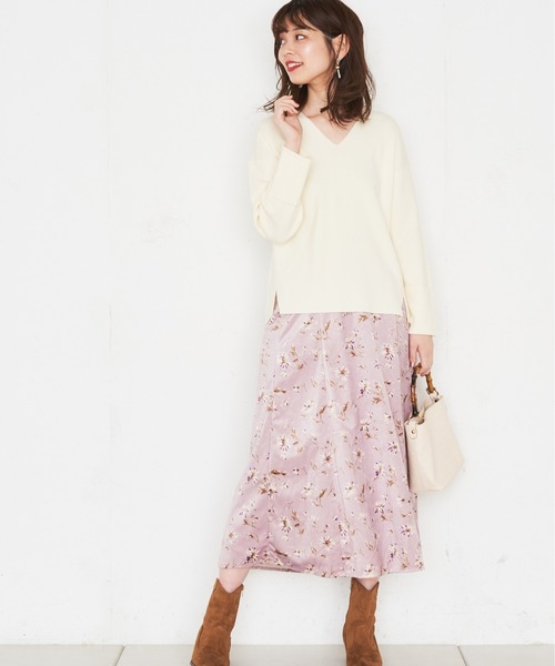 natural couture(ナチュラルクチュール)の「大人のきれいめVニット(ニット/セーター・レディース・アイボリー/ミント/オレンジ/ライトベージュ・FREE)」の16枚目の写真