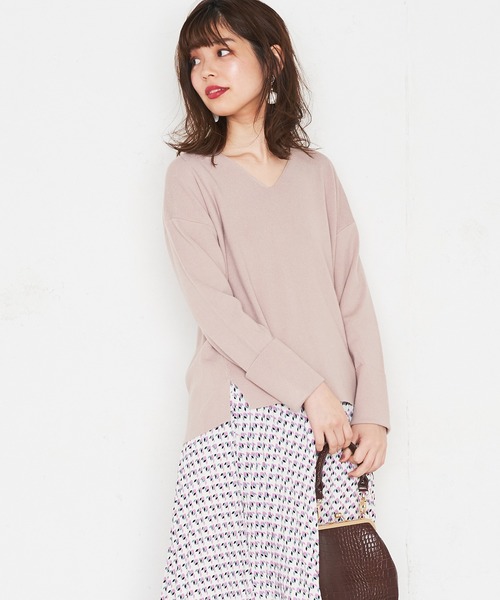 natural couture(ナチュラルクチュール)の「大人のきれいめVニット(ニット/セーター・レディース・アイボリー/ミント/オレンジ/ライトベージュ・FREE)」の19枚目の写真