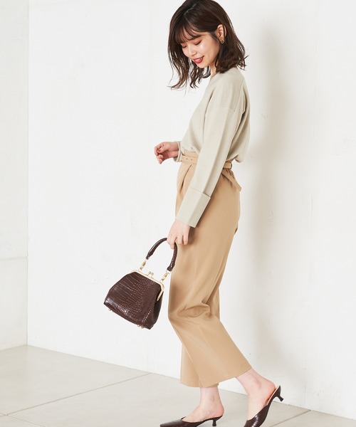 natural couture(ナチュラルクチュール)の「大人のきれいめVニット(ニット/セーター・レディース・アイボリー/ミント/オレンジ/ライトベージュ・FREE)」の21枚目の写真