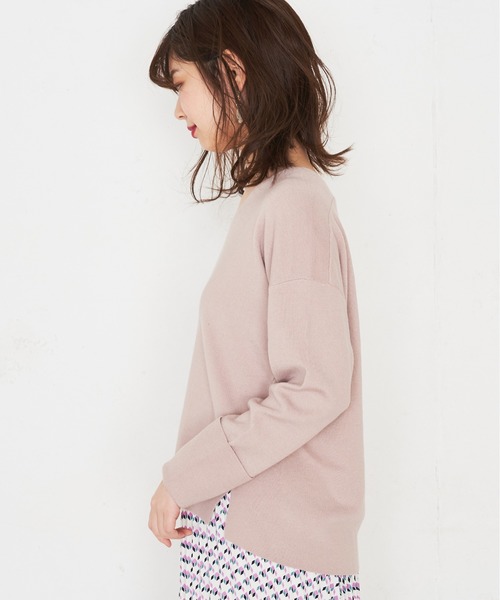 natural couture(ナチュラルクチュール)の「大人のきれいめVニット(ニット/セーター・レディース・アイボリー/ミント/オレンジ/ライトベージュ・FREE)」の10枚目の写真