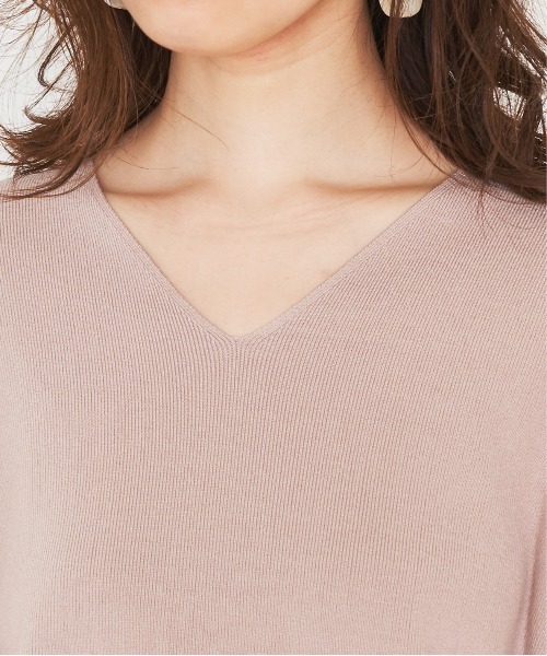 natural couture(ナチュラルクチュール)の「大人のきれいめVニット(ニット/セーター・レディース・アイボリー/ミント/オレンジ/ライトベージュ・FREE)」の8枚目の写真