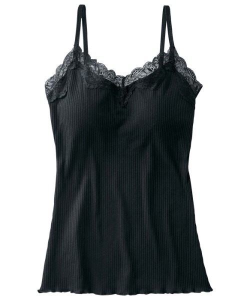 Lingerie by GeeRA(ランジェリーバイジーラ)の「テレコリブパッド入りレースキャミソール(キャミソール・レディース・ブラウン/ブラック/ベージュ・MEDIUM/LARGE/SMALL)」の7枚目の写真