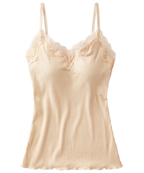 Lingerie by GeeRA(ランジェリーバイジーラ)の「テレコリブパッド入りレースキャミソール(キャミソール・レディース・ブラウン/ブラック/ベージュ・MEDIUM/LARGE/SMALL)」の9枚目の写真