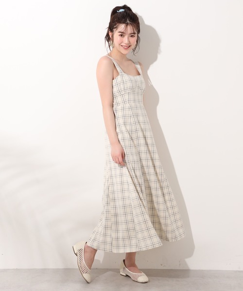 one after another NICE CLAUP（ワンアフターアナザーナイスクラップ）の「ステッチワンピース（ジャンパースカート・レディース・ネイビー/アイボリー/ホワイト系その他・FREE）」の3枚目の写真