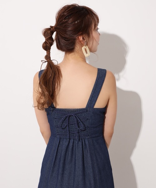 one after another NICE CLAUP（ワンアフターアナザーナイスクラップ）の「ステッチワンピース（ジャンパースカート・レディース・ネイビー/アイボリー/ホワイト系その他・FREE）」の9枚目の写真