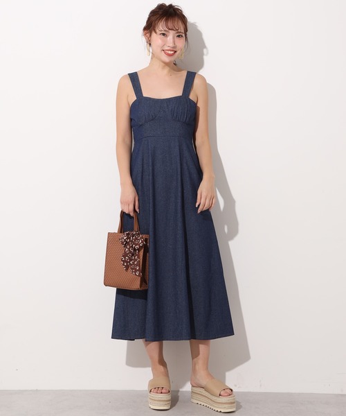 one after another NICE CLAUP（ワンアフターアナザーナイスクラップ）の「ステッチワンピース（ジャンパースカート・レディース・ネイビー/アイボリー/ホワイト系その他・FREE）」の4枚目の写真