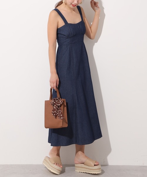 one after another NICE CLAUP（ワンアフターアナザーナイスクラップ）の「ステッチワンピース（ジャンパースカート・レディース・ネイビー/アイボリー/ホワイト系その他・FREE）」の5枚目の写真