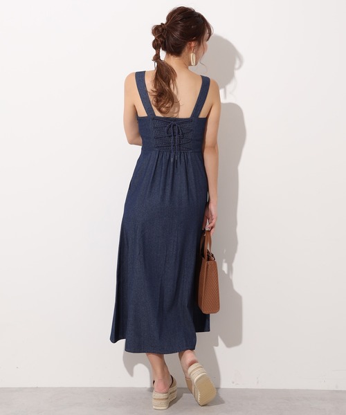 one after another NICE CLAUP（ワンアフターアナザーナイスクラップ）の「ステッチワンピース（ジャンパースカート・レディース・ネイビー/アイボリー/ホワイト系その他・FREE）」の7枚目の写真