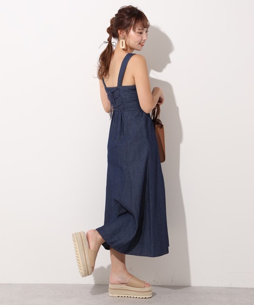 one after another NICE CLAUP（ワンアフターアナザーナイスクラップ）の「ステッチワンピース（ジャンパースカート・レディース・ネイビー/アイボリー/ホワイト系その他・FREE）」の8枚目の写真